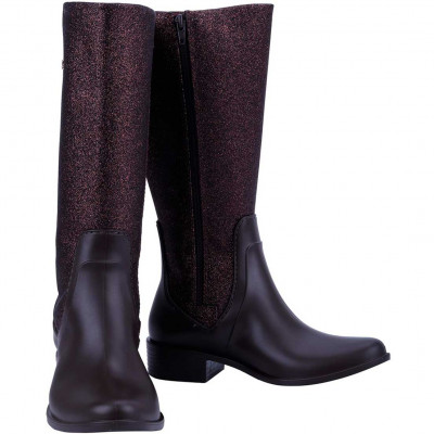 Bota Montaria Infantil Feminina com Glitter Lolita Kids WorldColors - Cafe