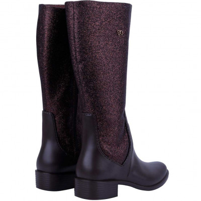 Bota Montaria Infantil Feminina com Glitter Lolita Kids WorldColors - Cafe