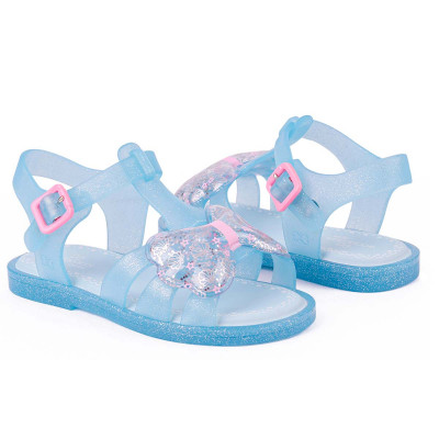 Sandália Infantil Feminina WorldColors Alice Kids - Azul Acqua Gliter
