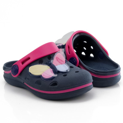Babuche Infantil Feminino WorldColors Pop Kids - Marinho/pink