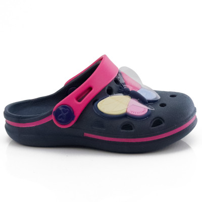 Babuche Infantil Feminino WorldColors Pop Kids - Marinho/pink