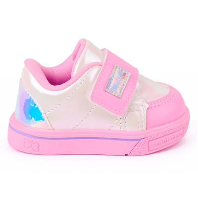 Tenis Bebê Feminino WorldColors Docinho - Branco/ Rosa