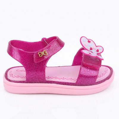 Sandália WorldColors Papete Lolipop- Pink Gliter/ Rosa