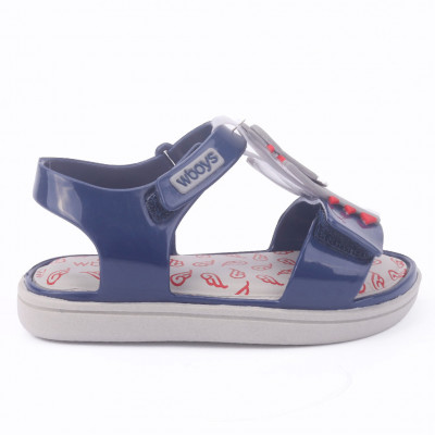 Sandália Papete Wboys Free Baby - Marinho/Cinza/Vermelho