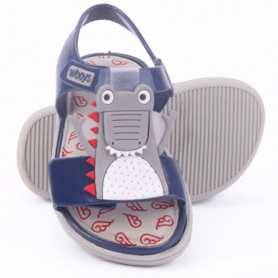 Sandália Papete Wboys Free Baby - Marinho/Cinza/Vermelho