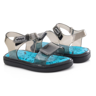 Mini Colors Sandalia Free Wboys - Preto Translucido/verde Mare - 2