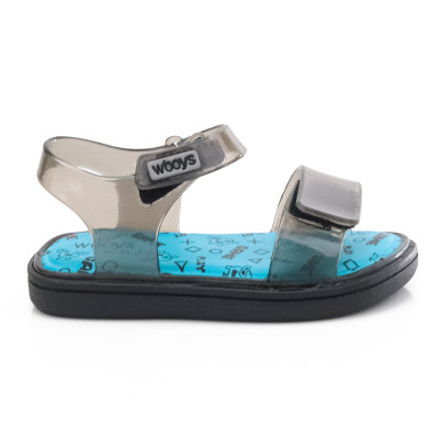 Mini Colors Sandalia Free Wboys - Preto Translucido/verde Mare - 4