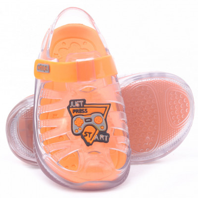 Papete Sandatenis Like Boys Kids Led WorldColors - Transparente/laranja