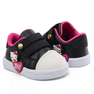 Tênis Infantil Feminino Hello Kitty by WorldColors - Preto/pink
