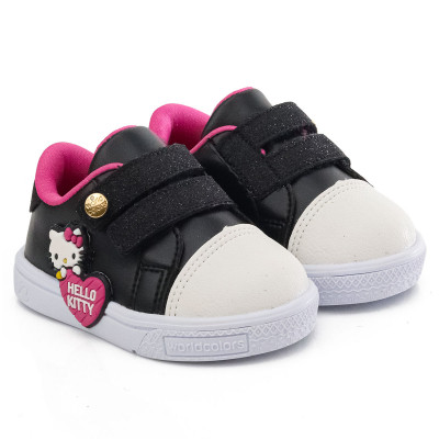 Tênis Infantil Feminino Hello Kitty by WorldColors - Preto/pink