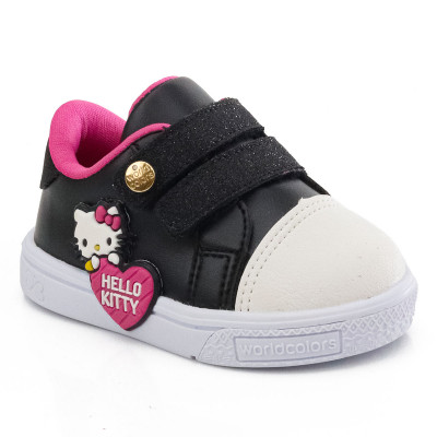 Tênis Infantil Feminino Hello Kitty by WorldColors - Preto/pink