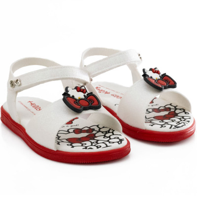 Sandália Infantil Hello Kitty baby by WorldColors - Branco/vermelho