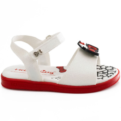 Sandália Infantil Hello Kitty baby by WorldColors - Branco/vermelho