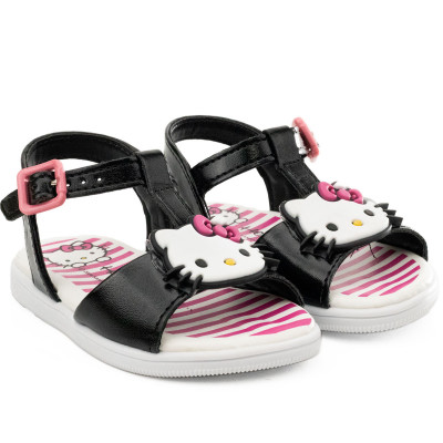 Sandália Infantil Hello Kitty baby by WorldColors - Preto