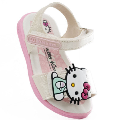 Sandália Infantil Hello Kitty baby by WorldColors - Off White/rosa