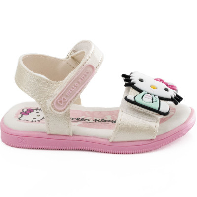 Sandália Infantil Hello Kitty baby by WorldColors - Off White/rosa