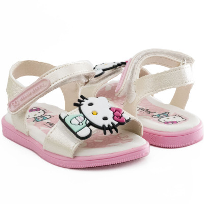 Sandália Infantil Hello Kitty baby by WorldColors - Off White/rosa
