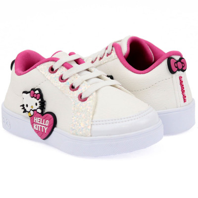 Tênis Infantil Feminino Hello Kitty by WorldColors - Branco/Pink