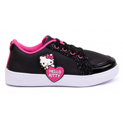Tênis Infantil Feminino Hello Kitty by WorldColors - Preto Gliter