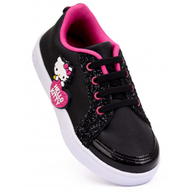 Tênis Infantil Feminino Hello Kitty by WorldColors - Preto Gliter
