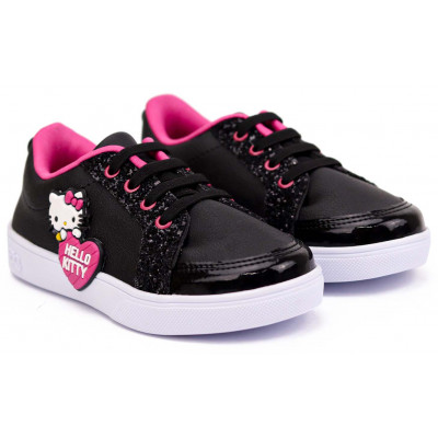 Tênis Infantil Feminino Hello Kitty by WorldColors - Preto Gliter