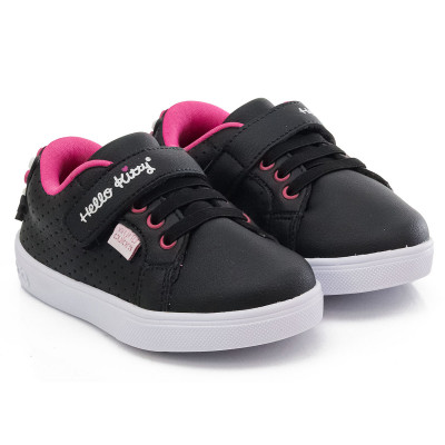 Tênis Infantil Feminino Hello Kitty by WorldColors- Preto/pink