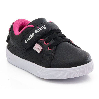 Tênis Infantil Feminino Hello Kitty by WorldColors- Preto/pink