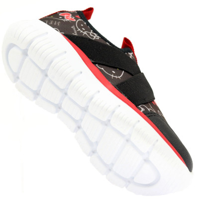 Tênis Infantil Feminino Calce Fácil Hello Kitty by WorldColors - Preto/Vermelho