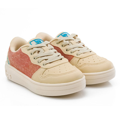 Tênis Feminino Casual WorldColors Lps Shine - Off White/papaya