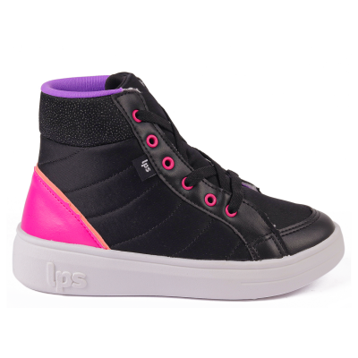 Tênis Feminino Casual Cano Médio WorldColors Lps Shine - Preto-pinkColors Tenis Lps Shine - Preto