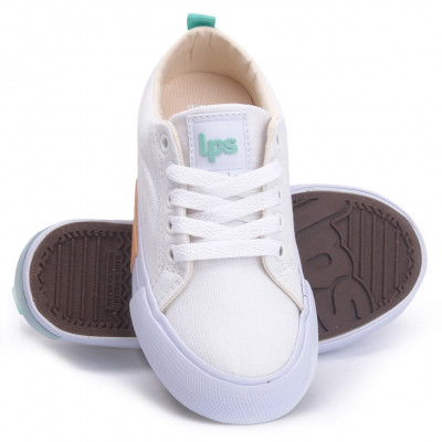 Tênis Feminino Casual De Lona LPS Fashion - Branco/verde Cha
