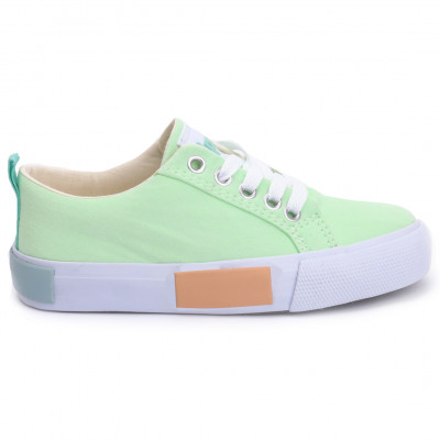 Tênis Feminino Casual De Lona LPS Fashion - Verde/Agua