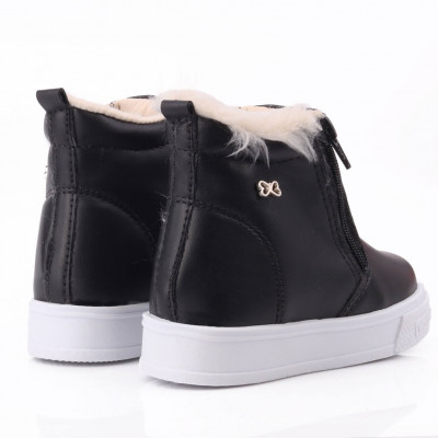 Botinha Coturno Cano Curto Music Kids - Preto