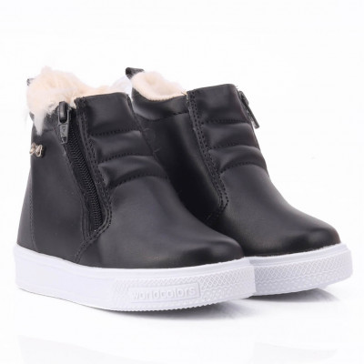 Botinha Coturno Cano Curto Music Kids - Preto