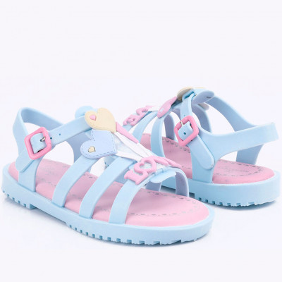 Sandália Infantil WorldColors Drops Kids - Azul Acqua/Rosa
