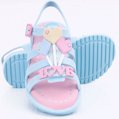Sandália Infantil WorldColors Drops Kids - Azul Acqua/Rosa