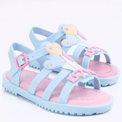 Sandália Infantil WorldColors Drops Kids - Azul Acqua/Rosa