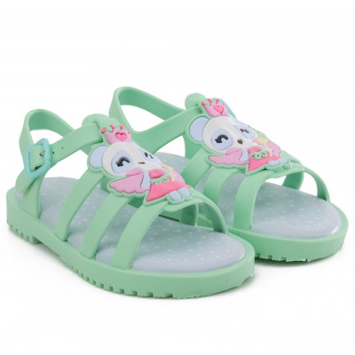 Sandália Papete Infantil Feminina Drops Fisherman Kids WorldColors - Verde/azul Aqua 