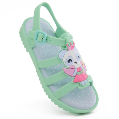 Sandália Papete Infantil Feminina Drops Fisherman Kids WorldColors - Verde/azul Aqua 