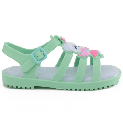 Sandália Papete Infantil Feminina Drops Fisherman Kids WorldColors - Verde/azul Aqua 