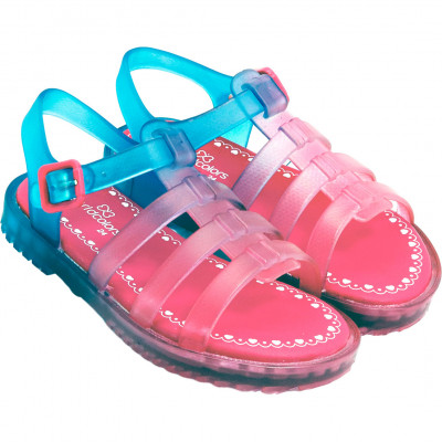 Sandália Infantil WorldColors Lilly Baby - Azul Royal/Pink