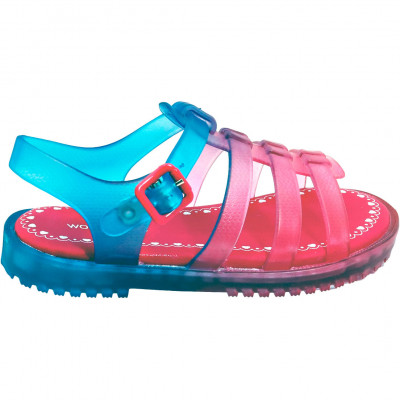 Sandália Infantil WorldColors Lilly Baby - Azul Royal/Pink
