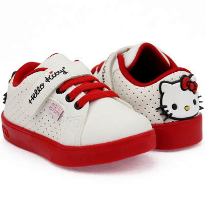 Tênis Infantil Feminino Hello Kitty by WorldColors - Preto/Branco/Vermelho