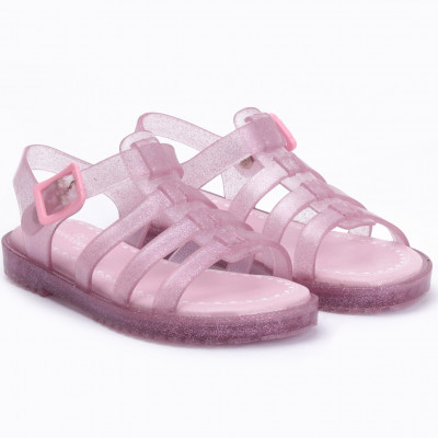  Sandália Papete Infantil Feminina Drops Firsheman Kids WorldColors - Rosa Gliter