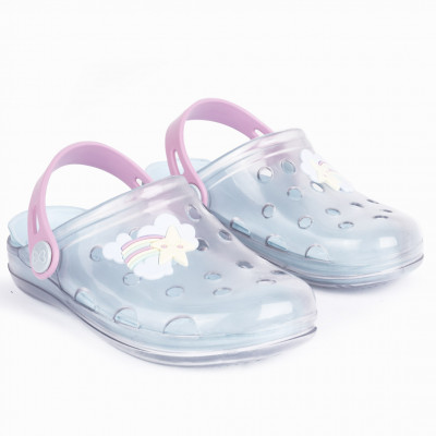 Babuche Infantil Feminino WorldColors Pop Clear Baby - Transparente/Rosa Bale