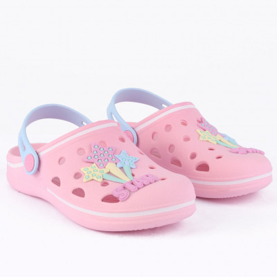Babuche Infantil Feminino WorldColors Pop Kids - Rosa/Azul Acqua