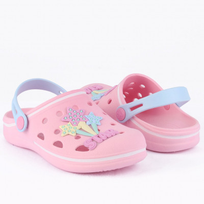 Babuche Infantil Feminino WorldColors Pop Kids - Rosa/Azul Acqua