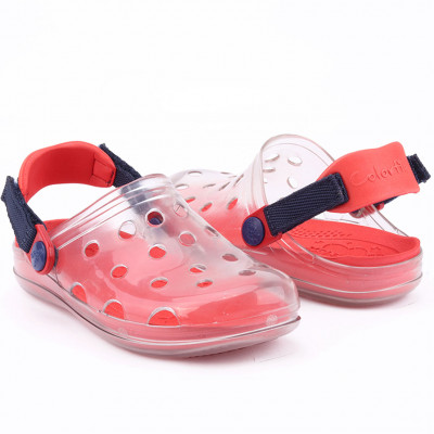 Babuche Infantil Wboys Pop Clear Fun Kids - Transparente/Vermelho/Marinho