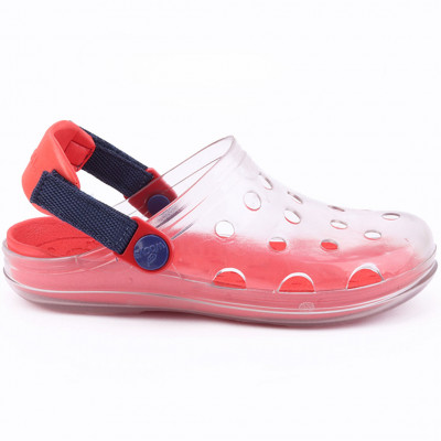 Babuche Infantil Wboys Pop Clear Fun Kids - Transparente/Vermelho/Marinho