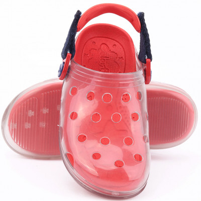 Babuche Infantil Wboys Pop Clear Fun Kids - Transparente/Vermelho/Marinho